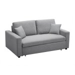 Vente - unique - canap 3 places convertible en tissu inizor - gris clair