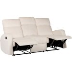 Beliani - canap 3 places inclinable de relaxation moderne en velours blanc verdal