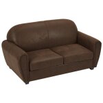 Vente - unique - canap 3 places en microfibre aspect cuir vieilli club victory iii