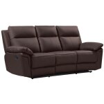 Canap 3 places relax en cuir de buffle pakita - marron