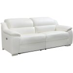 Vente - unique - canapé 3 places relax électrique en cuir blanc arena iii Vente - unique - canapé 3 places relax électrique en cuir blanc arena iii