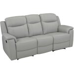 Vente - unique - canap 3 places relax evasion en cuir - gris clair