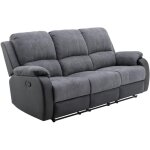 Vente - unique - canapé 3 places relax en microfibre et simili gris et noir brody Vente - unique - canapé 3 places relax en microfibre et simili gris et noir brody