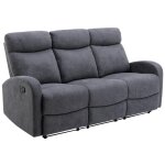 Vente - unique - canapé 3 places relax en tissu gris evelyn Vente - unique - canapé 3 places relax en tissu gris evelyn