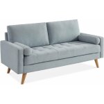 Sweeek - canap� 3 places scandinave fixe. droit. pieds bois polyester gris clair