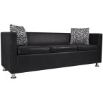 Canap� � 3 places similicuir noir