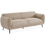 Sweeek - canap� 3 places tissu et pieds m�tal noir polyester beige