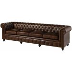 Massivmoebel24 - canapé 4 places en cuir véritable marron chesterfield 104 Massivmoebel24 - canapé 4 places en cuir véritable marron chesterfield 104