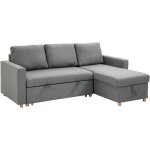 Homcom - canapé d'angle 3 places convertible réversible - coffre intégré - garnissage mousse haute densité ... Homcom - canapé d'angle 3 places convertible réversible - coffre intégré - garnissage mousse haute densité ...
