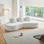 Canap� d'angle 3 places modulaire 277x103x68 cm, forme courb�e, confortable pour salon, tissu velours ...