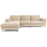 Concept - usine - canap d'angle gauche 4 - 5 places en velours beige galway