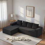 Canap� d'angle 4 places, canap� 3 places, canap� compress� modulaire avec m�ridienne en forme de l, pas ...