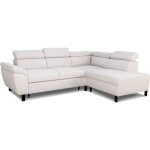 Canap� d'angle convertible - 4 personnes - stan - tissu beige - 3 t�tieres - r�versible - 243 x 92 x ...