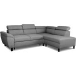 Canap� d'angle convertible 4 places r�versible ? tissu anthracite ? 3 t�tieres ajustables ? dimensions ...