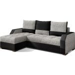 Canapé d'angle convertible - arte - en tissu et simili de qualité, gris et noir, 3 / 4 places, angle ... Canapé d'angle convertible - arte - en tissu et simili de qualité, gris et noir, 3 / 4 places, angle ...