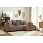 Bobochic - canapé d'angle réversible convertible coffre envy tissu bouclette doux marron Bobochic - canapé d'angle réversible convertible coffre envy tissu bouclette doux marron