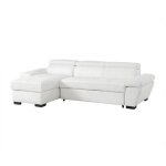 Vente - unique - canap d'angle convertible en cuir jonova - blanc - angle gauche