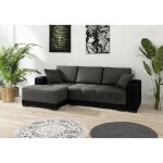 Tendencio - canapé d'angle convertible dallia angle gauche gris et noir Tendencio - canapé d'angle convertible dallia angle gauche gris et noir