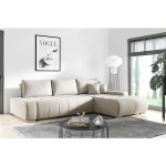 Tendencio ? canap� d'angle convertible 265x185cm ? coffre de rangement ? lit d'appoint 215x140cm ? tissu ...