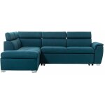 Loungitude - canapé d'angle convertible paola 4 places avec coffre en tissu - bleu - angle gauche Loungitude - canapé d'angle convertible paola 4 places avec coffre en tissu - bleu - angle gauche