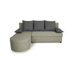 Sans marque - canap� d'angle convertible r�versible 3 places jen - tissu gris - style contemporain - ...