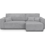 Homifab - canap d'angle convertible rversible 4 places avec coffre de rangement en velours ctel gris ...