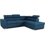 Canap� d'angle convertible r�versible avec coffre - 5 places - daytona - tissu bleu - 260 x 77 / 94 x ...