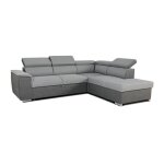 Canap� d'angle convertible r�versible avec coffre - 5 places - daytona - tissu gris et anthracite - 260 ...