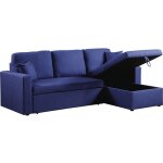 Canap d'angle convertible / rversible avec coffre  alain  - 3 places - bleu