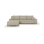 Canap d'angle convertible rversible + coffre de rangement - tissu beige - l 289 x p 94 / 188 x h 88 ...