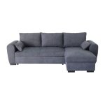Canapé d'angle convertible réversible soro - méridienne avec coffre - tissu gris foncé - l 240 x p 143 ... Canapé d'angle convertible réversible soro - méridienne avec coffre - tissu gris foncé - l 240 x p 143 ...