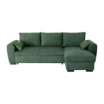 Canap d'angle convertible rversible soro - mridienne avec coffre - tissu vert foret - l 240 x p 143 ...