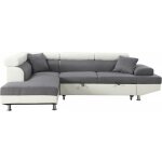Habitat et jardin - canap d'angle convertible 'sophia luxe' - 265 x 190. 5 x 80 / 91 cm - blanc / gris ...