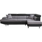 Canap� d'angle convertible  sophia luxe  - 265 x 190. 5 x 80 / 91 cm - noir / gris - 5 places - angle ...