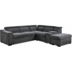 Deco in paris - canap d'angle convertible en tissu gris fonc derek xl - angle