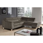 Venesetti - canap� d'angle convertible en tissu luxe 5 places, asteria taupe, angle droit - taupe