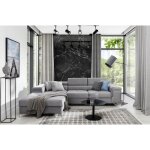 Venesetti - canapé d'angle convertible en tissu luxe 5 places, richard, gris, angle gauche - gris Venesetti - canapé d'angle convertible en tissu luxe 5 places, richard, gris, angle gauche - gris