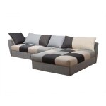 Vente - unique - canap d'angle convertible en tissu romane - gris - angle droit