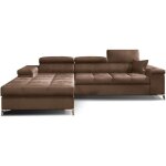 Les tendances - canap d'angle convertible velours appuis - tte rglables rikaro - coffre et pieds acier ...