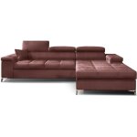 Canap d'angle convertible velours appuis - tte rglables rikaro - coffre et pieds acier chrom - vieux ...