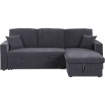 Habitat et jardin - canap� d'angle convertible en velours c�tel� 'alain' - 3 places - gris