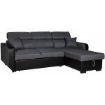 Happy garden - canapé d'angle convertible warren 3 places gris chiné et noir Happy garden - canapé d'angle convertible warren 3 places gris chiné et noir