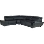 Vente - unique - canap d'angle en cuir nahia - noir - angle gauche