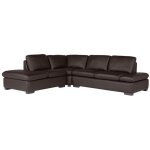 Vente - unique - canap d'angle en cuir onyx ii - marron - angle gauche