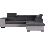 Armstrong canape dangle droit convertible + coffre 5 places - tissu gris clair et gris fonce - l 271 ...