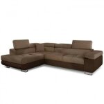 Canap� d'angle droit convertible  marius  275cm marron