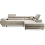 Intensedeco - canap� d'angle droit convertible marius tissu beige
