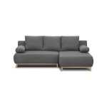 Canapé d'angle droit convertible mika 3 places - tissu gris clair - coffre de rangement - l218 x p98 ... Canapé d'angle droit convertible mika 3 places - tissu gris clair - coffre de rangement - l218 x p98 ...