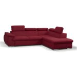 Vente - unique - canapé d'angle droit convertible en tissu rouge avec coffre de rangement fabien Vente - unique - canapé d'angle droit convertible en tissu rouge avec coffre de rangement fabien