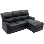 Canapé d'angle droit relax en simili noir canby Canapé d'angle droit relax en simili noir canby